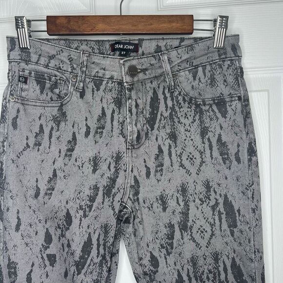 Dear John Women's Gray Snakeskin Print Gisele High Waisted Skinny Jeans Size 27 - Picture 3 of 14